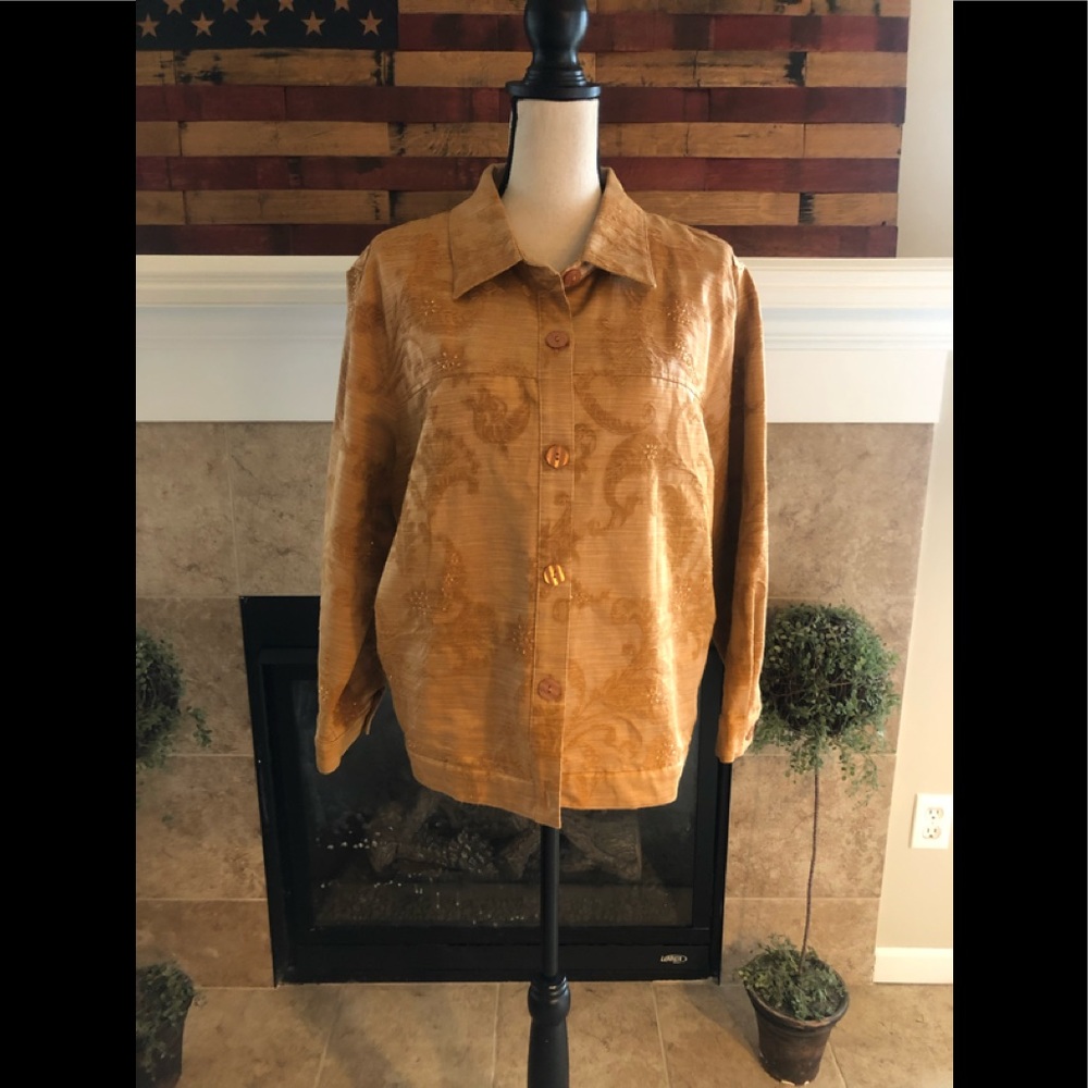 Coldwater Creek Orange Patterned/Embellished Butt… - image 1